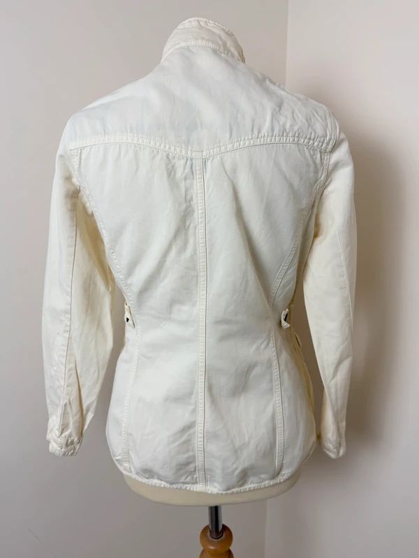 Barbour Lemon Cotton Utility Jacket Fitted Zip Stud Storm Flap UK10