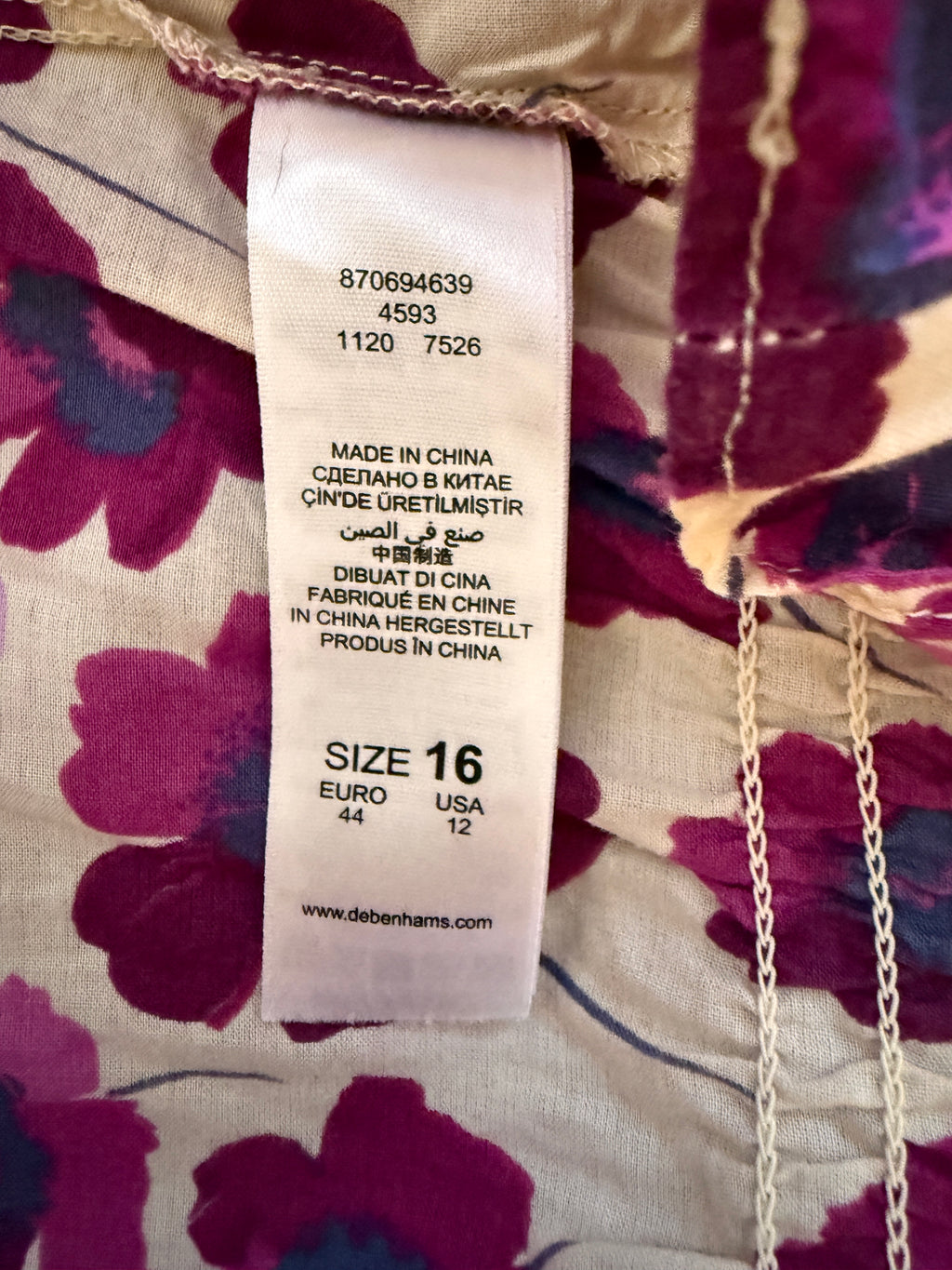 Rocha John Rocha Floral Cotton Blouse UK 16