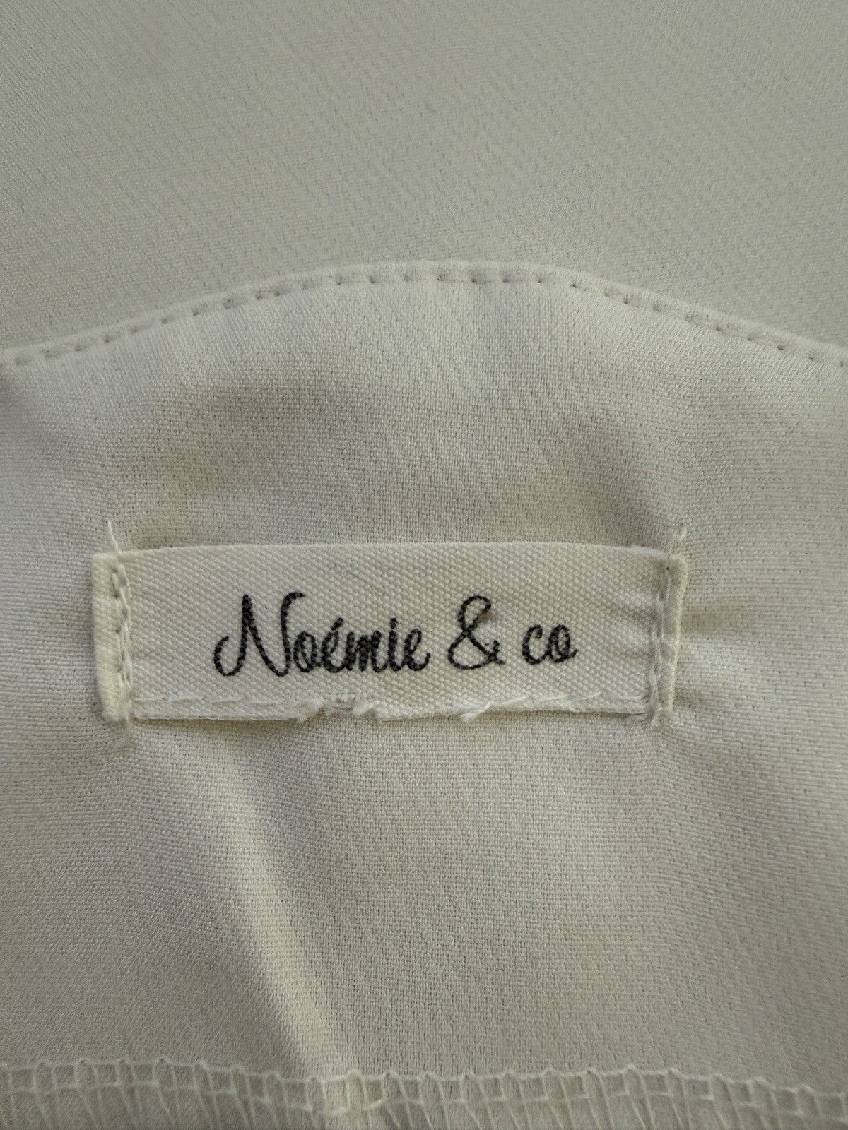 Noemie & Co Cream Scalloped Neck 3/4 Sleeve Blouse - UK10