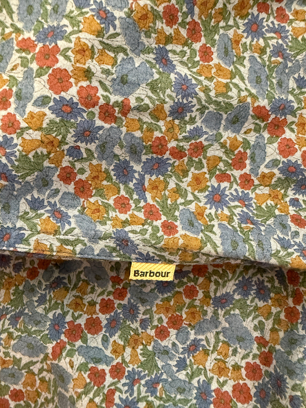 Barbour Beacon Floral Cotton Shirt UK S Blue Liberty Print Button Up
