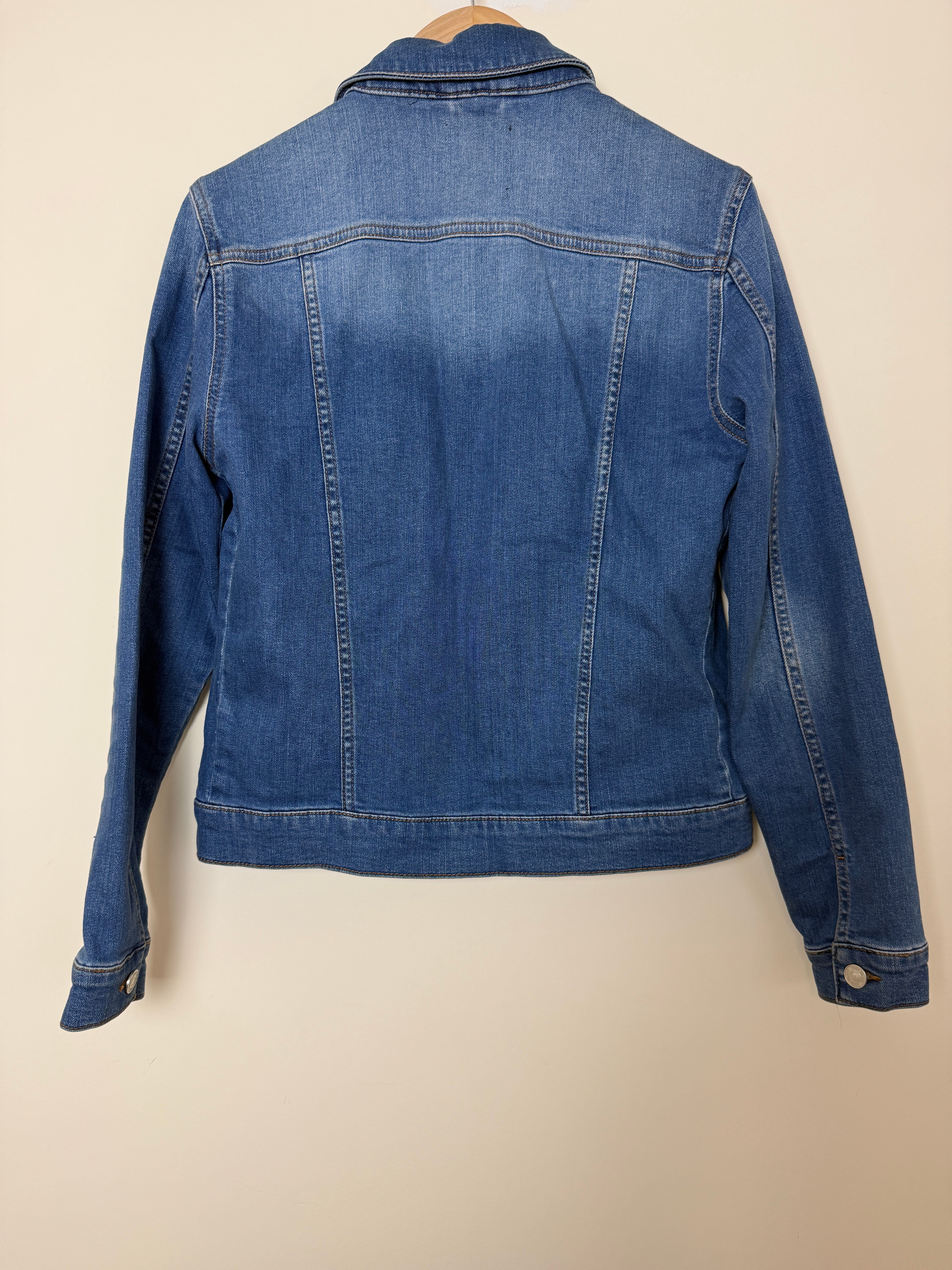 River Island Blue Stretch Denim Jacket Womens Small