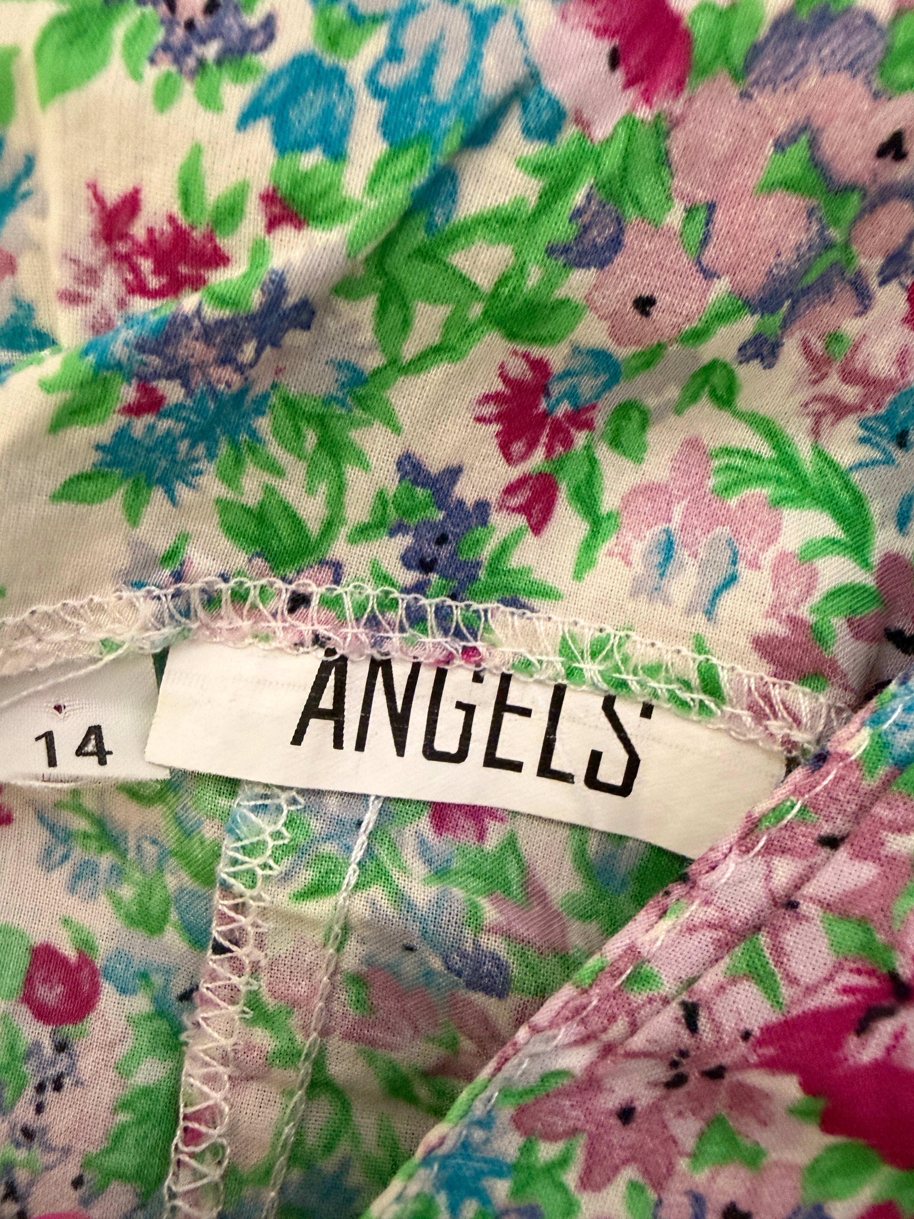 Angels Floral Cotton Sleeveless Fit & Flare Dress UK 14