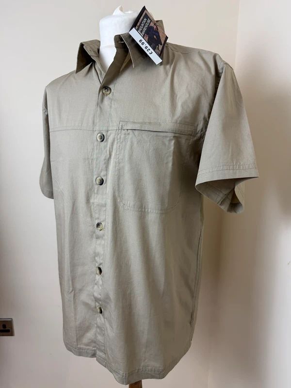Mountain Warehouse Beige Utility Travel Shirt Medium Short Sleeve Breathable BNWT