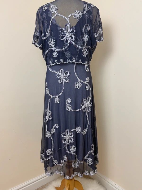 Phase Eight Lavender Floral Dress & Bolero Set Size UK 18