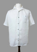 Next White 100% Linen Short Sleeve Shirt Mens Large