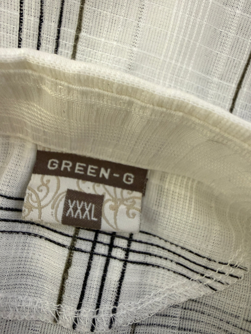 Green-G White Black Check Utility Shirt Mens XXXL