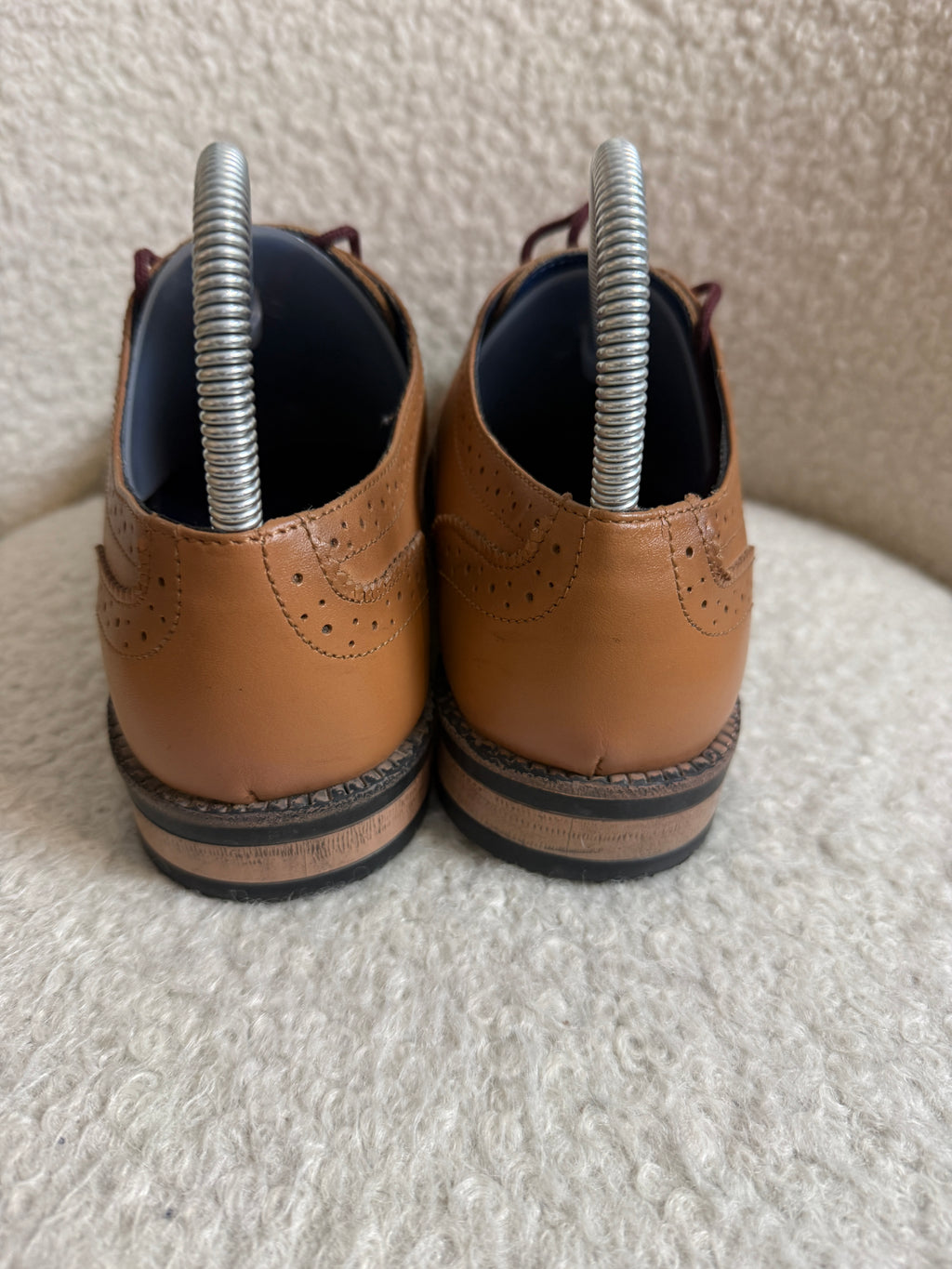 Redfoot Leather Brogue Shoes UK7 Tan Brown Wingtip Lace Up Smart Formal