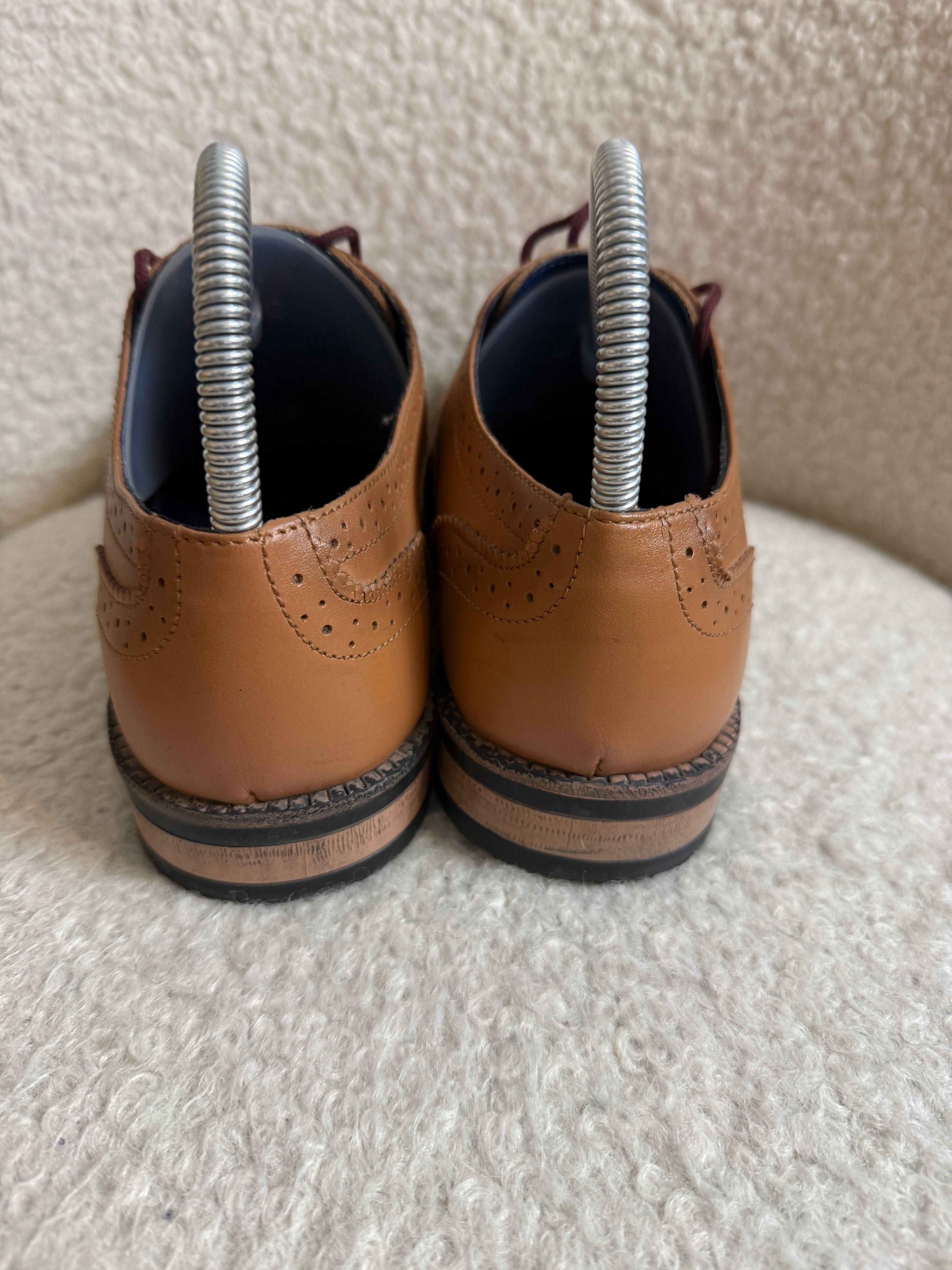 Redfoot Leather Brogue Shoes UK7 Tan Brown Wingtip Lace Up Smart Formal