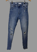 Bershka Valeria Skinny Distressed Ripped Jeans - UK8