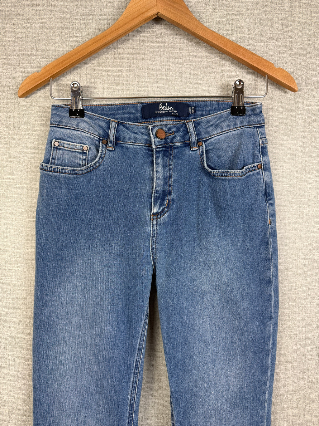 Boden Trafalgar Straight Leg Jeans Blue Wash Stretch Denim UK 6