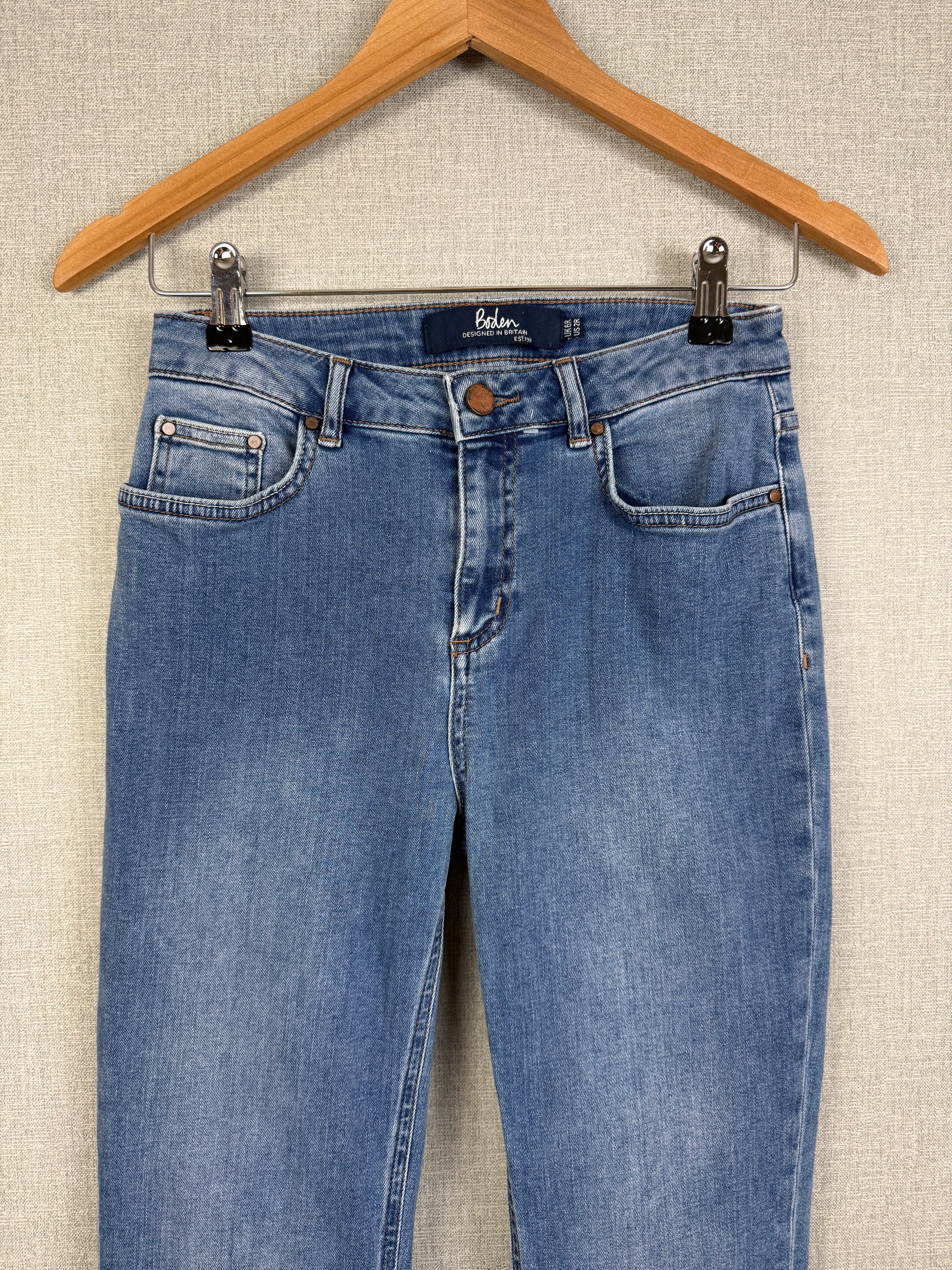 Boden Trafalgar Straight Leg Jeans Blue Wash Stretch Denim UK 6