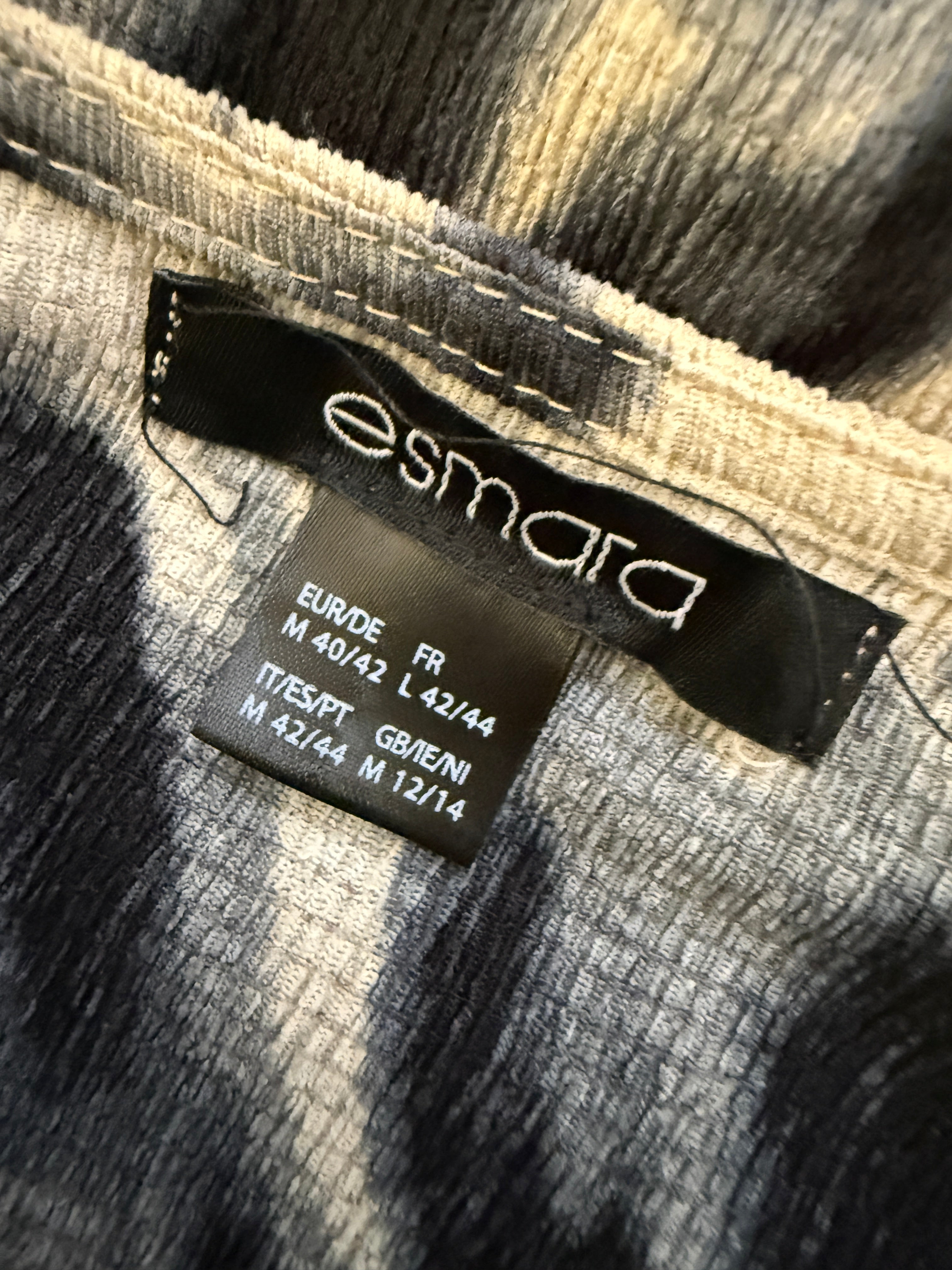 Esmara Blue Cream Black Abstract Tiered Animal Print Maxi Dress - UK12/14