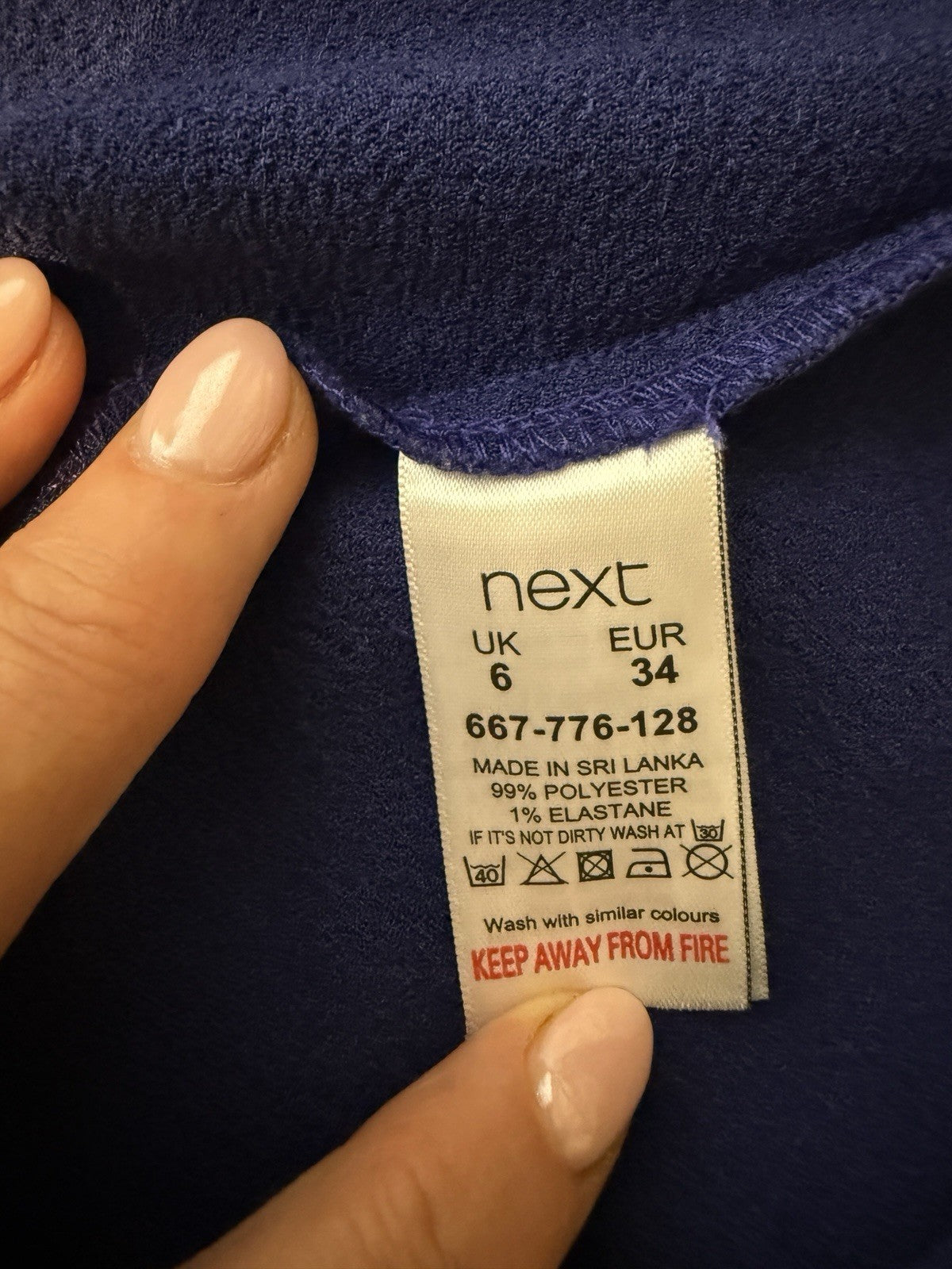 Next Violet Fit & Flare Skater Style V Neck Cap Sleeve Dress - UK6