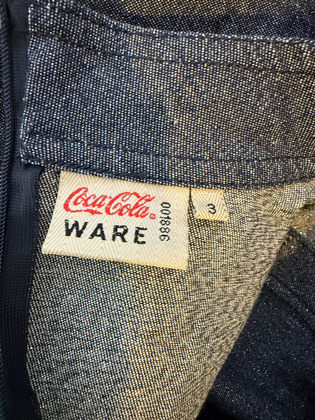 Coca Cola Ware Vintage Denim Mini Dress Blue Sleeveless UK 8 Y2K