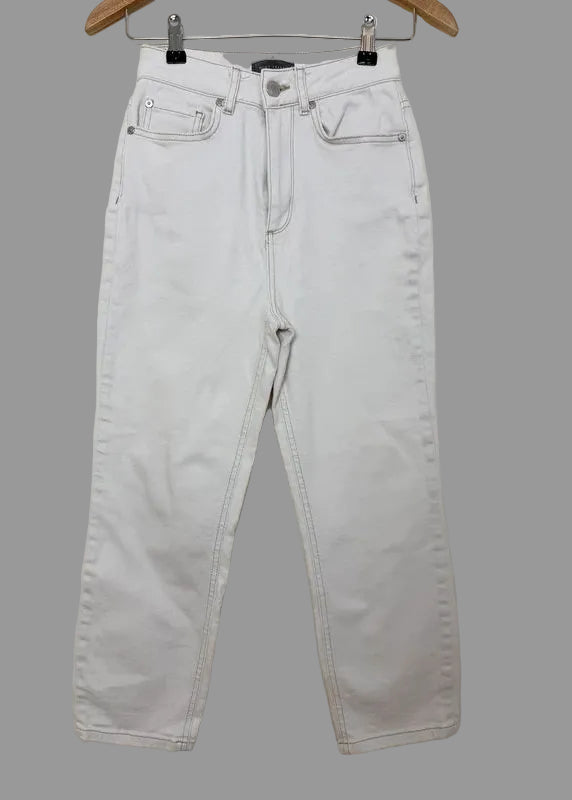 Mint Velvet Ivory Straight Leg Jeans UK 6 Short High Rise Denim