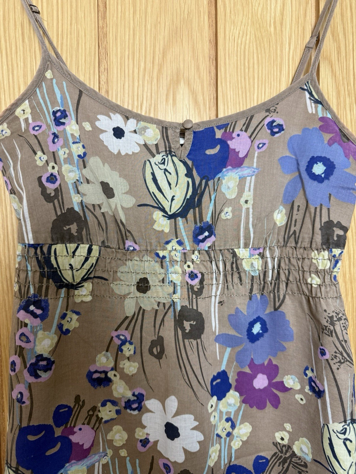 Esprit Brown Floral Cotton Summer Dress - UK 10