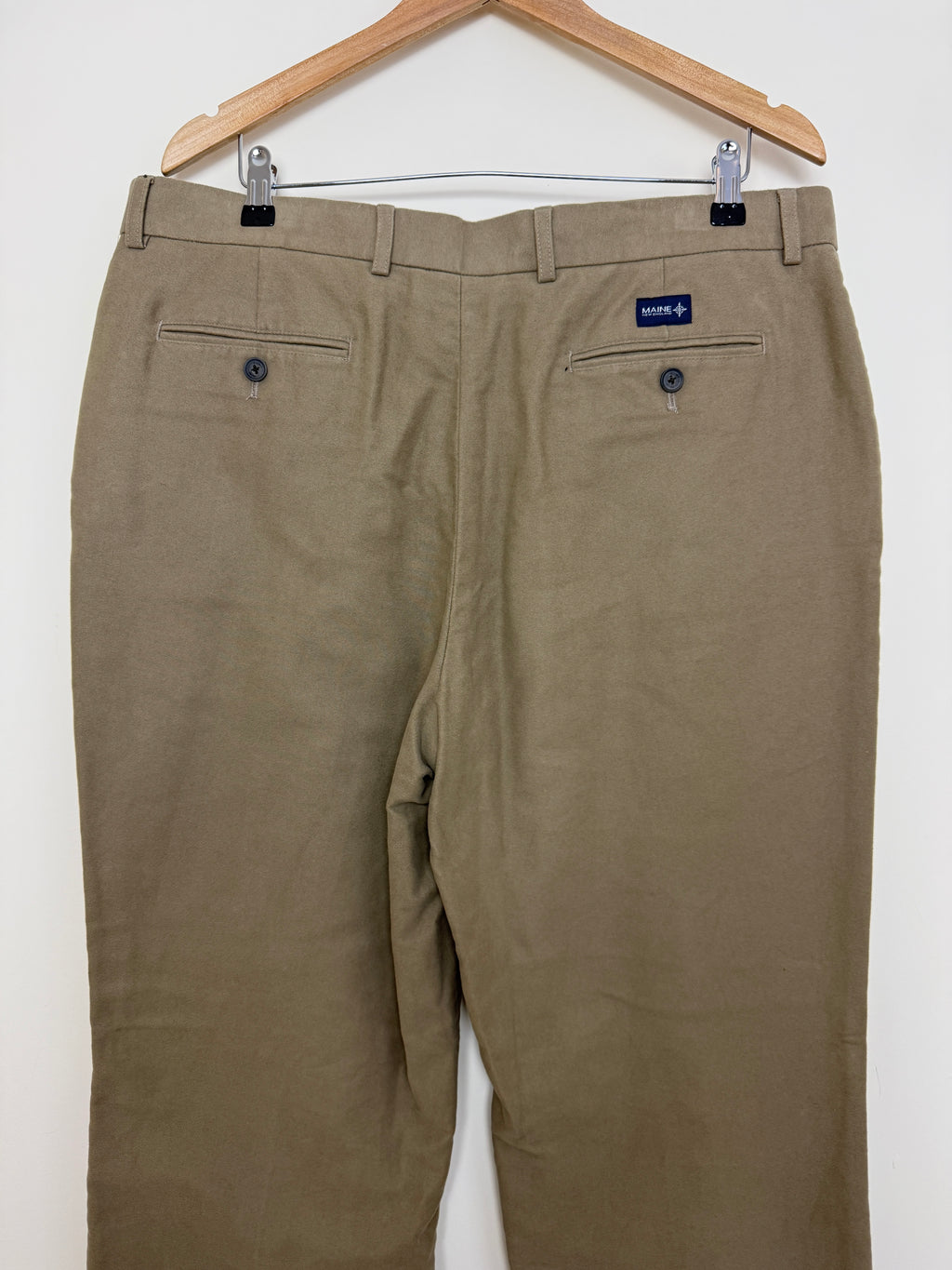 Maine Brown Twill Brushed Cotton Trousers W38 L32 Straight Leg Mens