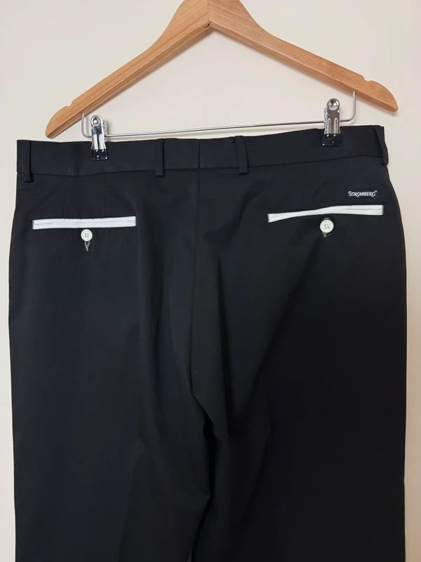 Stromberg Mijas Black Golf Trousers 38 Reg Stretch Performance Moisture Wicking