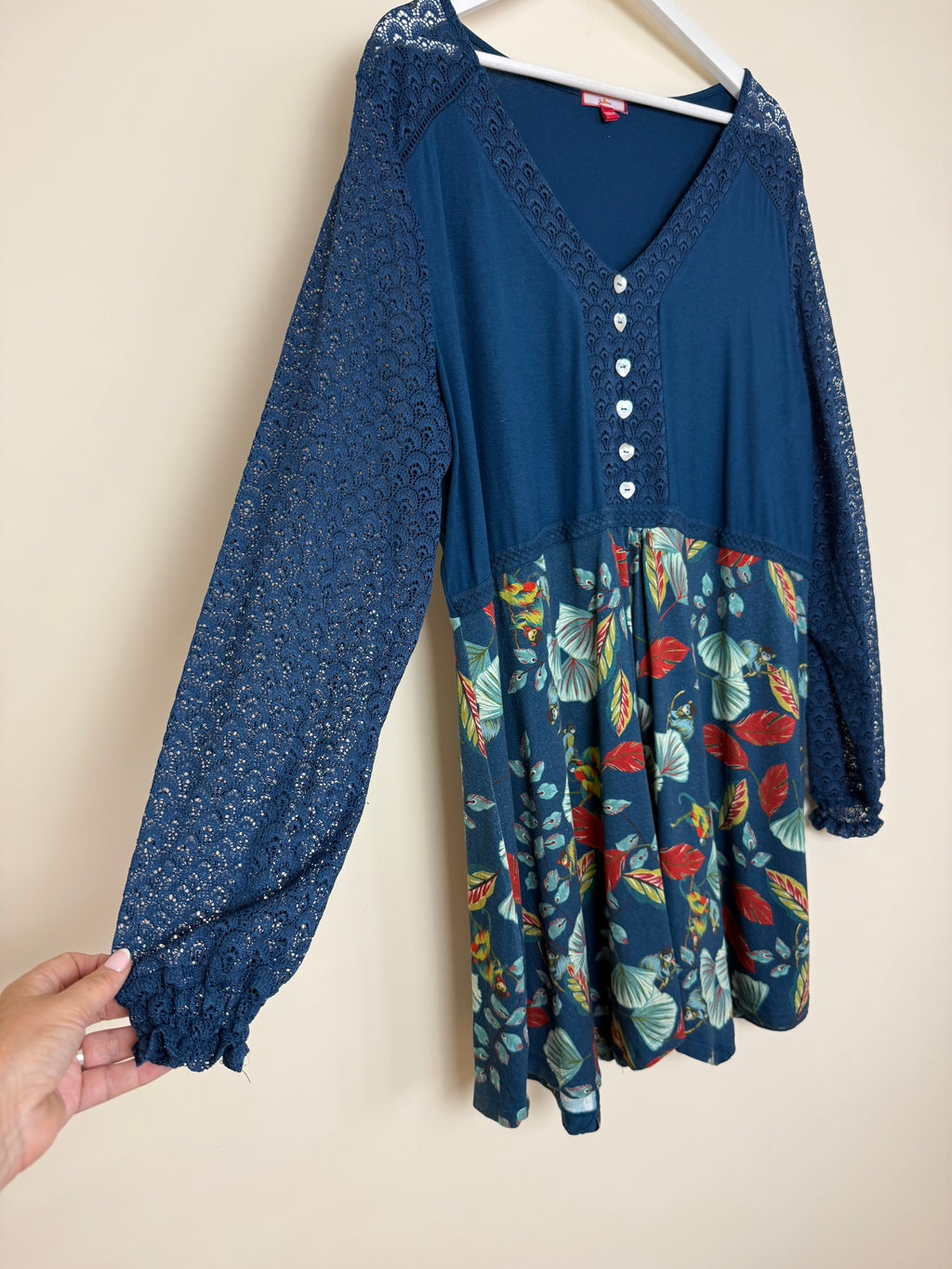 Joe Browns Blue Boho Lace Tunic Dress Size 22