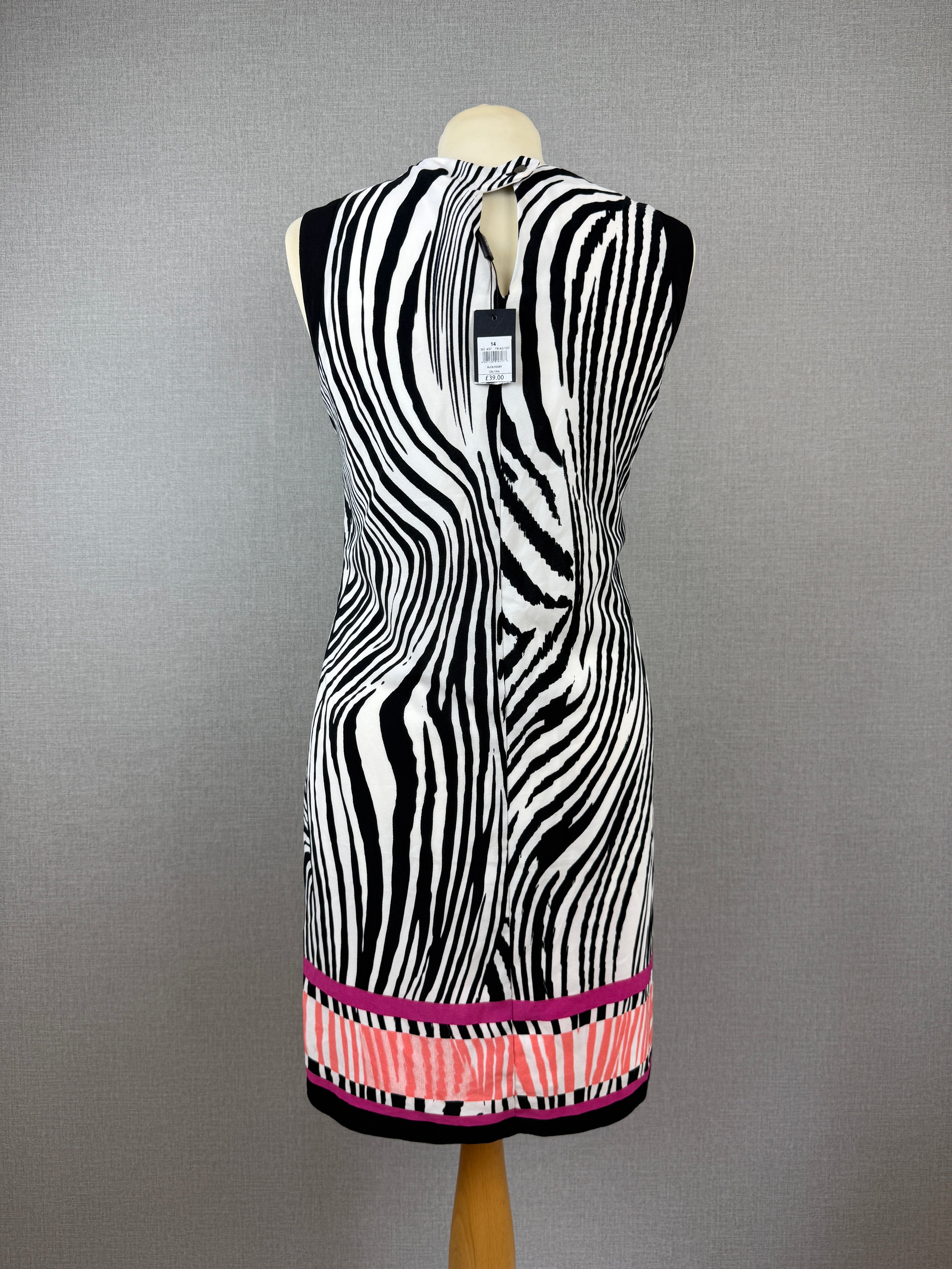 M&Co Petite Zebra Print Shift Dress UK 14 - BNWT
