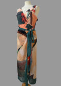 Tropical Floral Swimsuit & Sheer Mesh Sarong Set XL