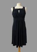 Sangria Black Beaded Neckline Empire Waist Midi Dress UK8 US4