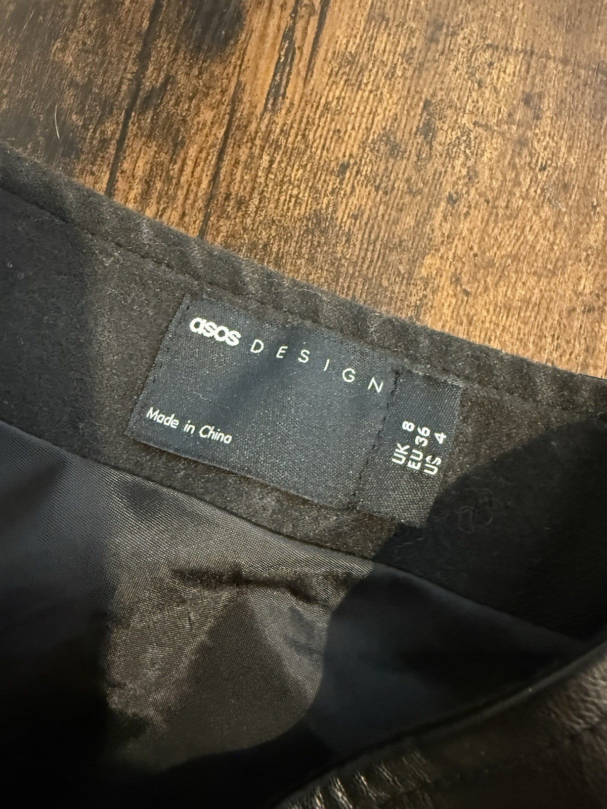 ASOS Black Faux Leather One Shoulder Crop Top  - Size 8