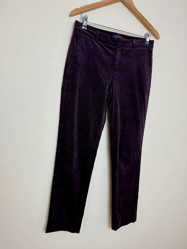 Banana Repubic Ryan Dark Purple Corduroy Straight Leg Trousers - UK12