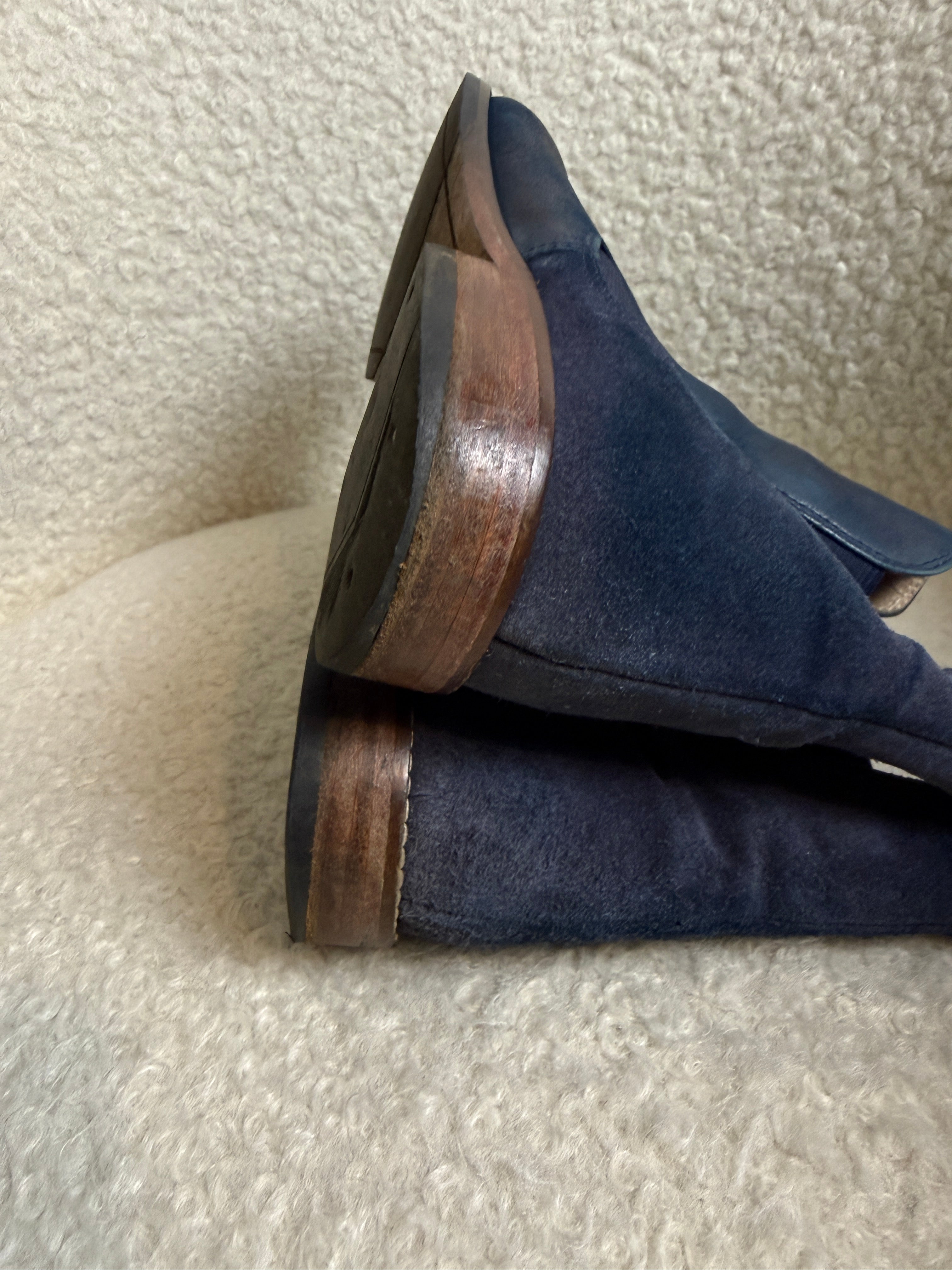 Joules Westbourne Chelsea Boots UK4 Navy Leather Ankle Elastic Panel