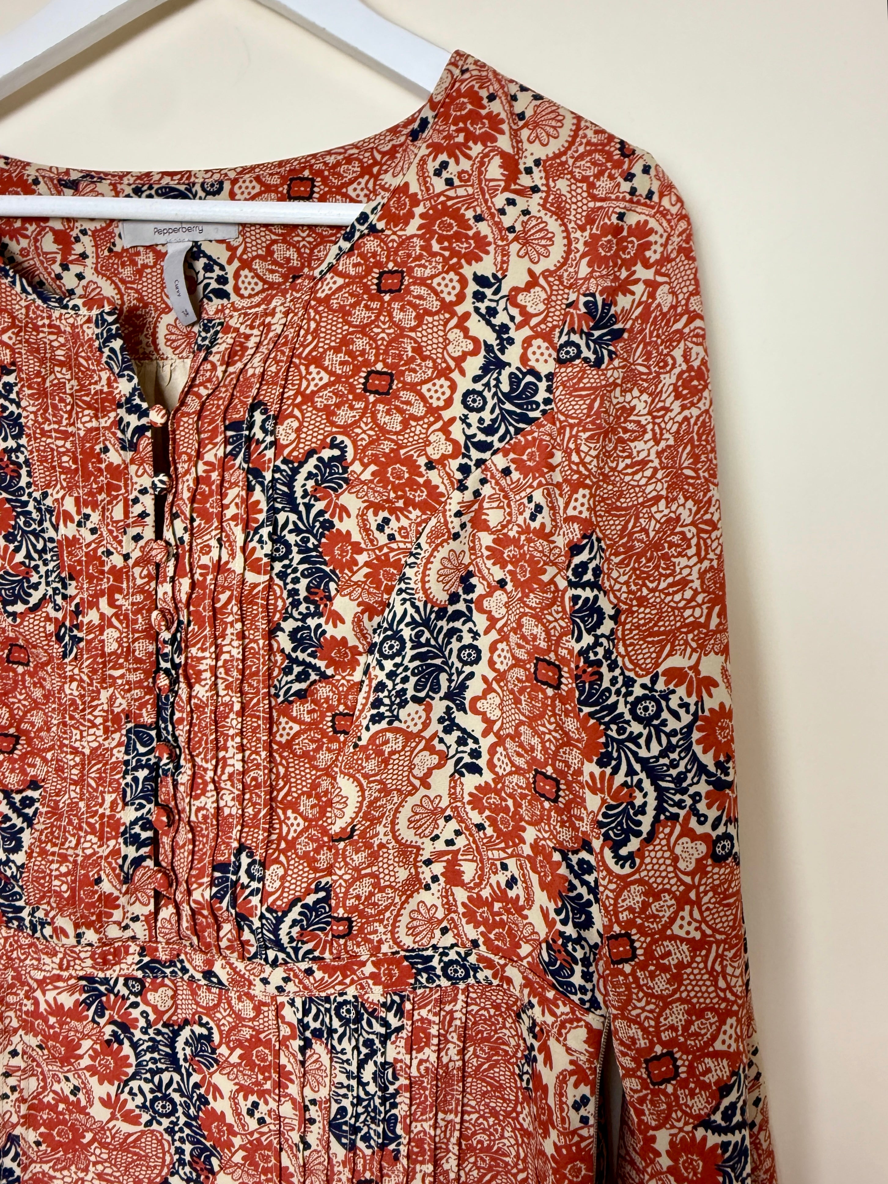 Pepperberry Floral Boho Tunic Dress Size 14 Curvy