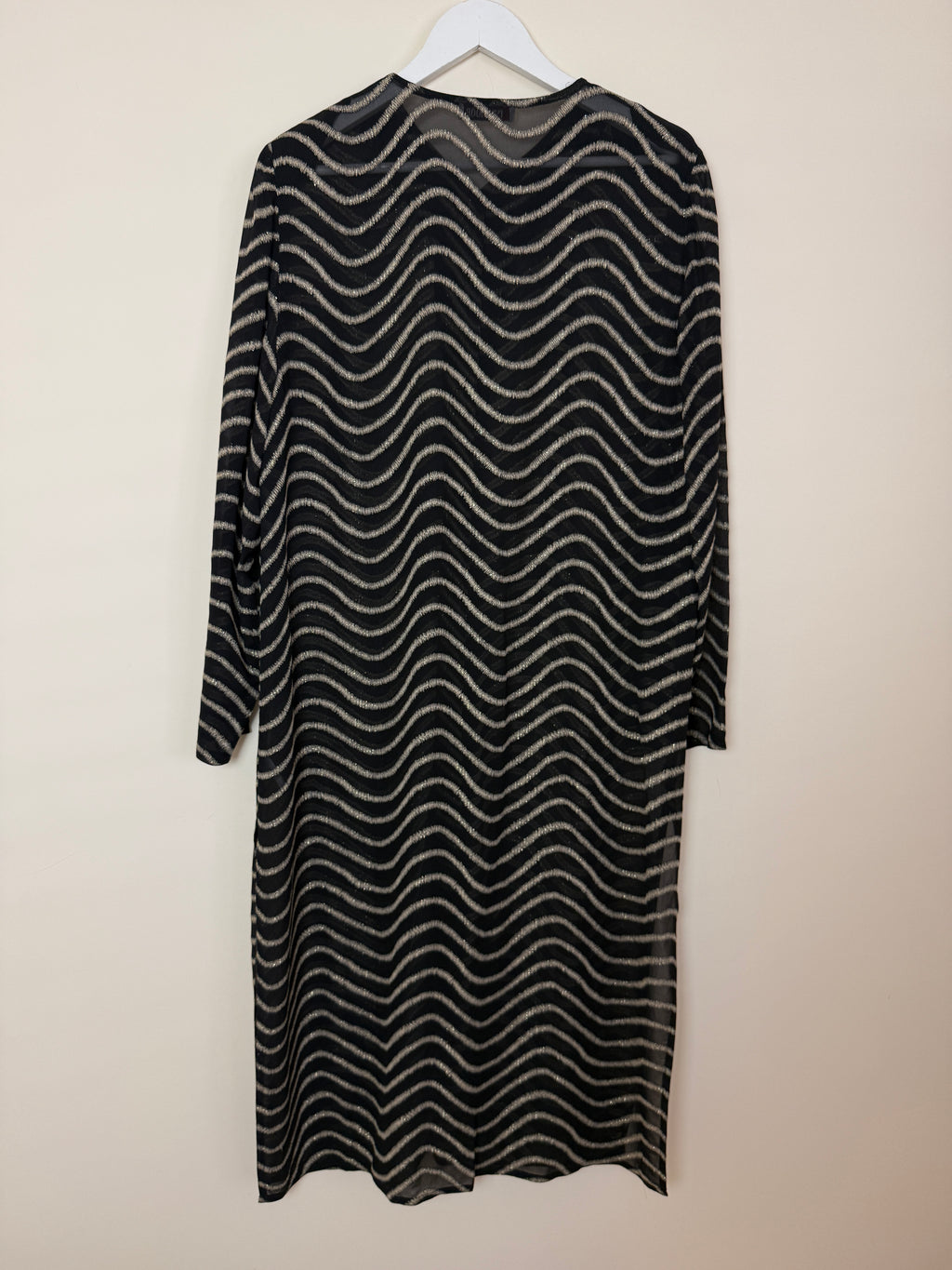 Windsmoor Black Gold Metallic Sheer Duster Jacket UK14