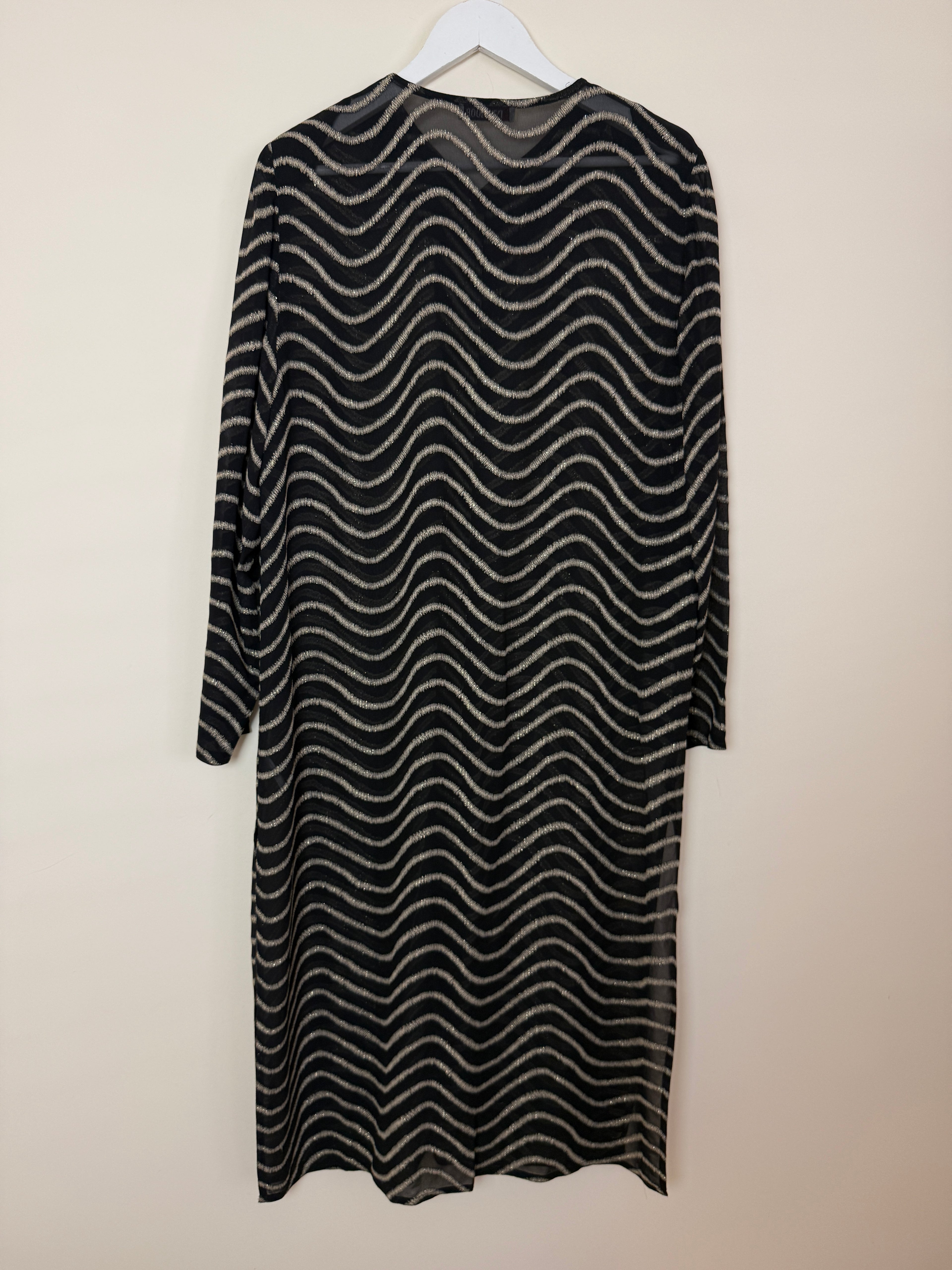 Windsmoor Black Gold Metallic Sheer Duster Jacket UK14