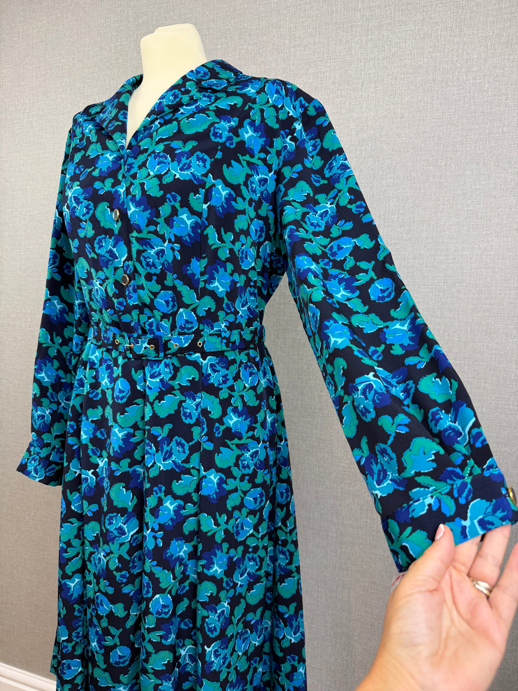 Looking Good Floral Shirt Dress UK16 - Vintage (Unworn)