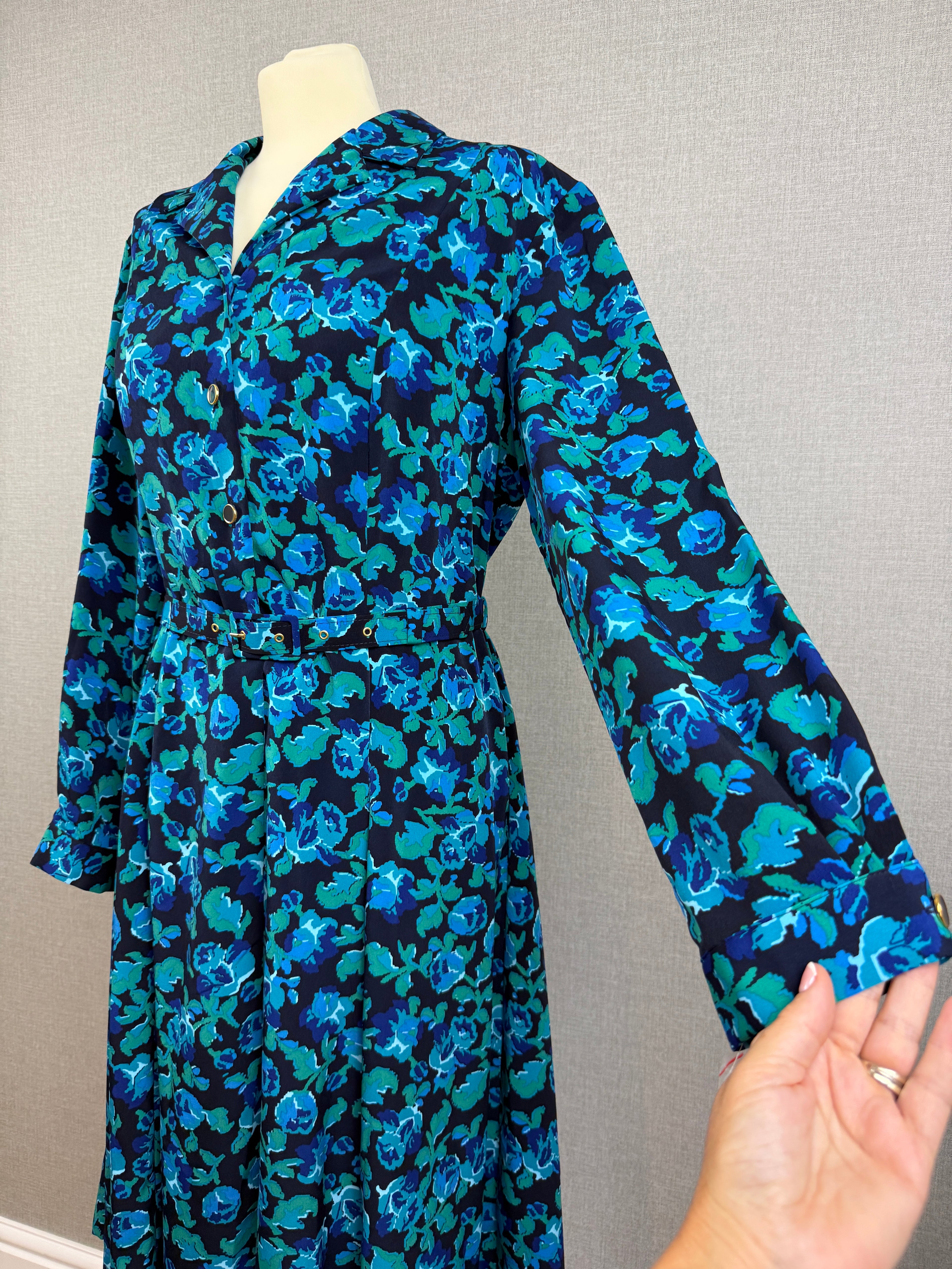 Looking Good Floral Shirt Dress UK16 - Vintage (Unworn)