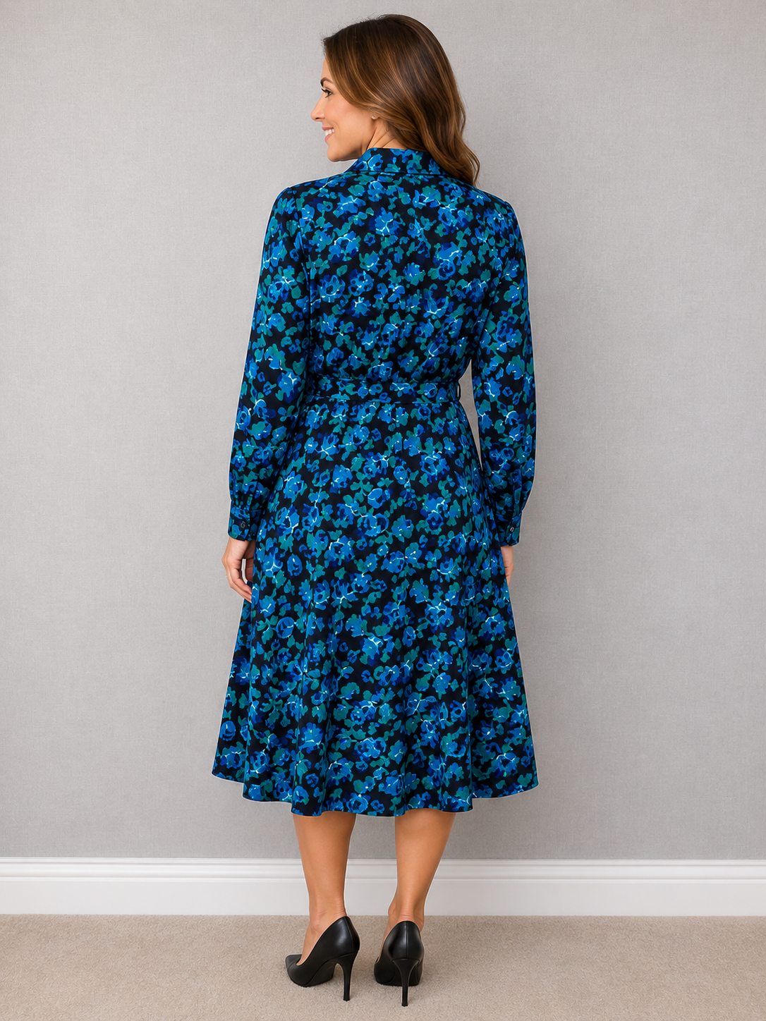 Looking Good Floral Shirt Dress UK16 - Vintage (Unworn)