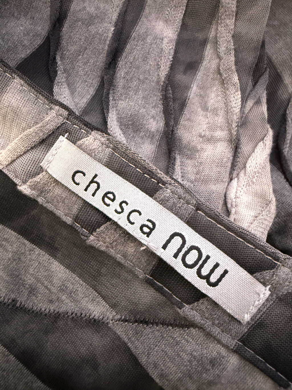 Chesca Now Grey Abstract Stripe Tunic Top One Size – Pre-Loved