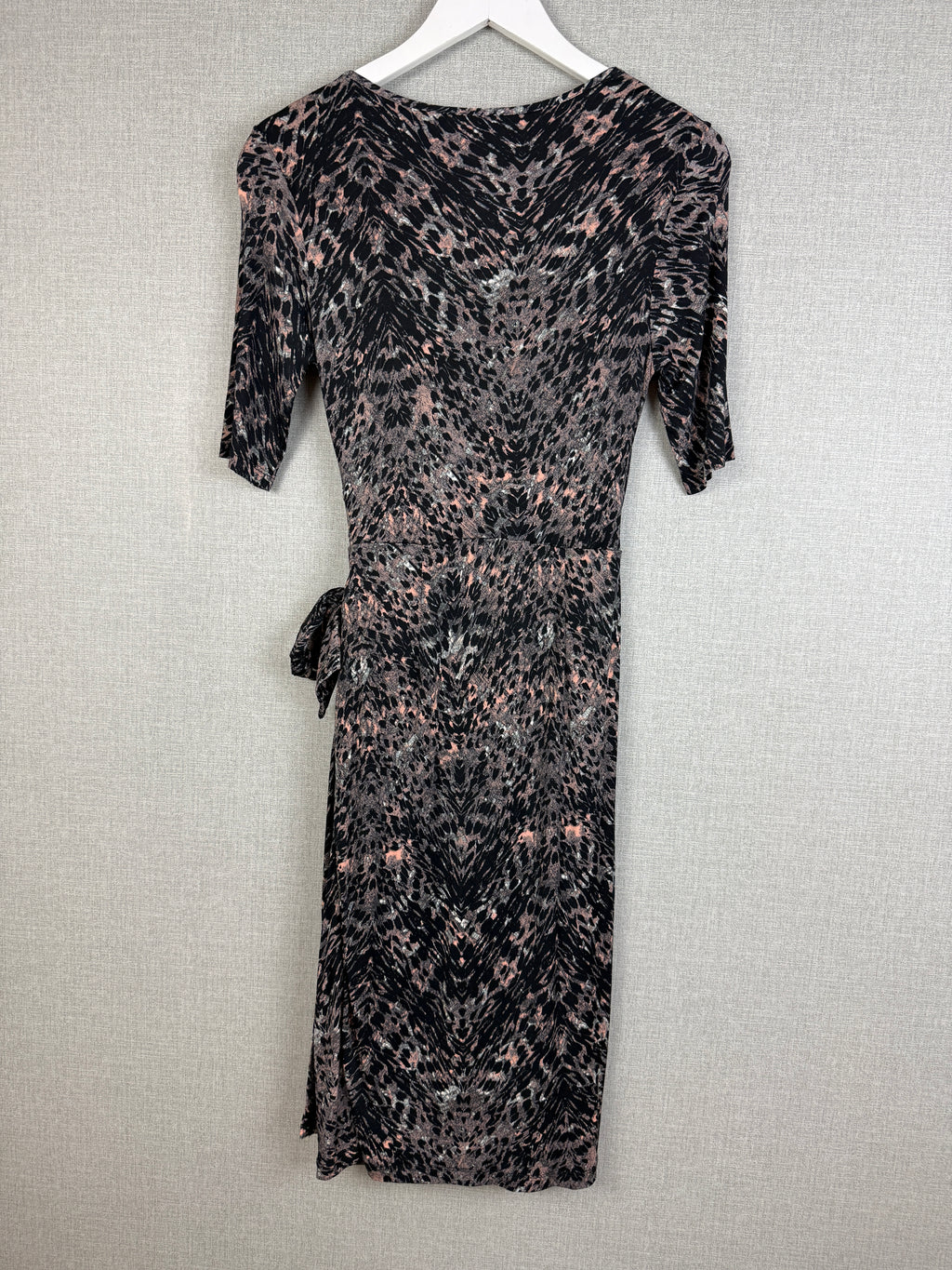 Autograph M&S Animal Print Ruched Wrap Midi Dress UK 10