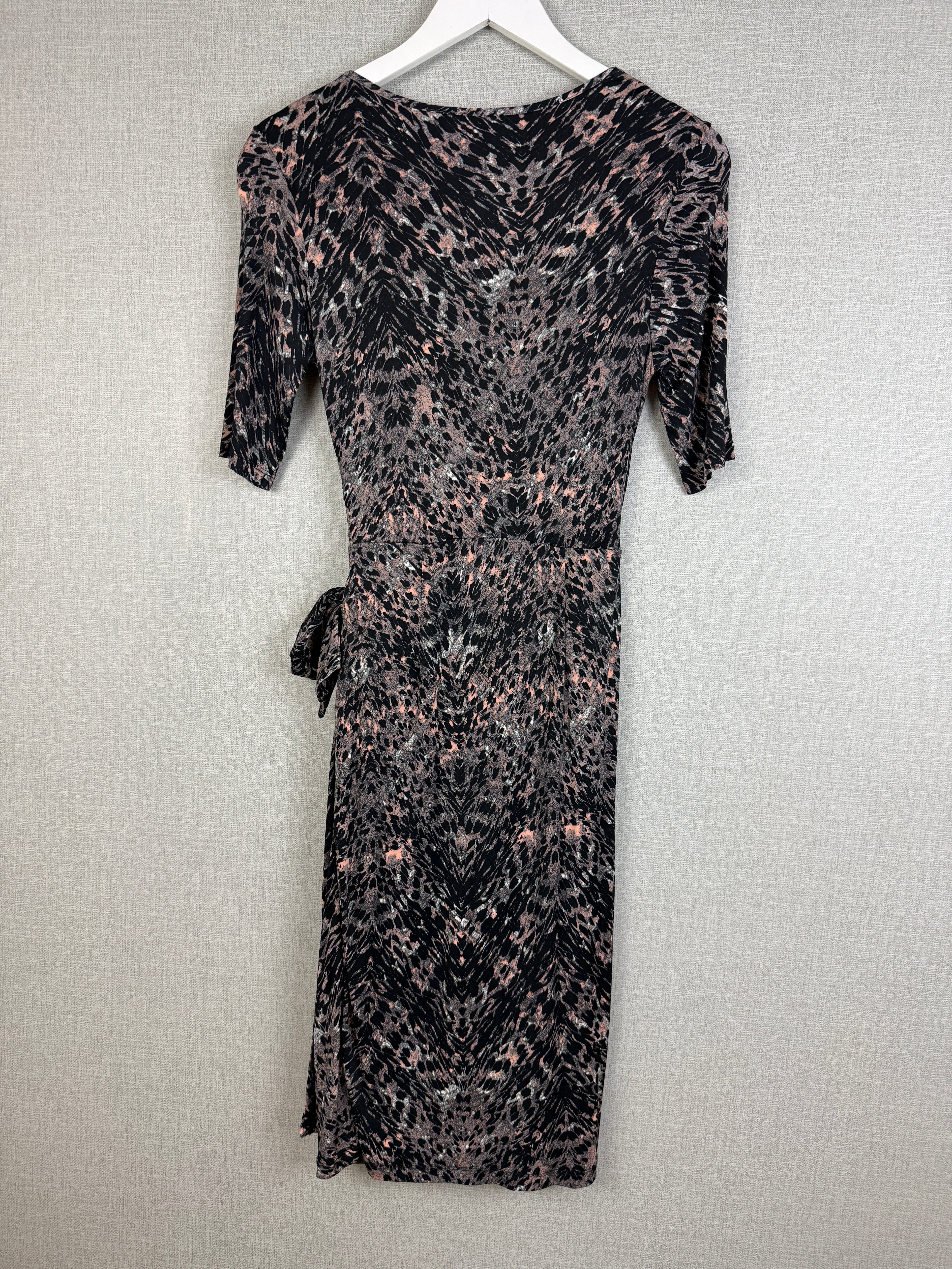 Autograph M&S Animal Print Ruched Wrap Midi Dress UK 10