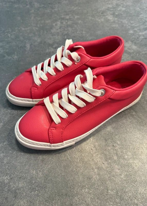 M&S Coral Pink Trainers UK 5 Womens Lace Up Sneakers Insolia Flex