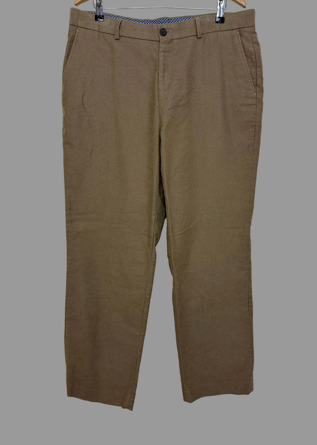 Maine Brown Twill Brushed Cotton Trousers W38 L32 Straight Leg Mens