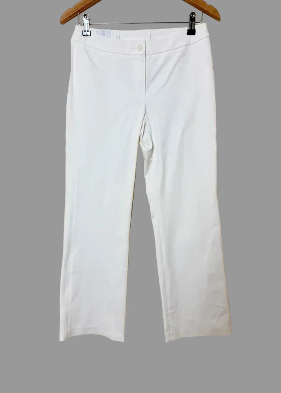 Madeleine White Tailored Trousers UK10 Smart Dress Pants Straight Leg