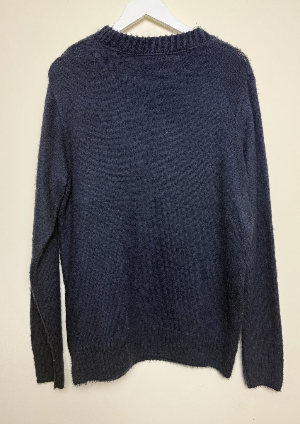 New Look Navy Mustard Plaid Check Jumper - Large