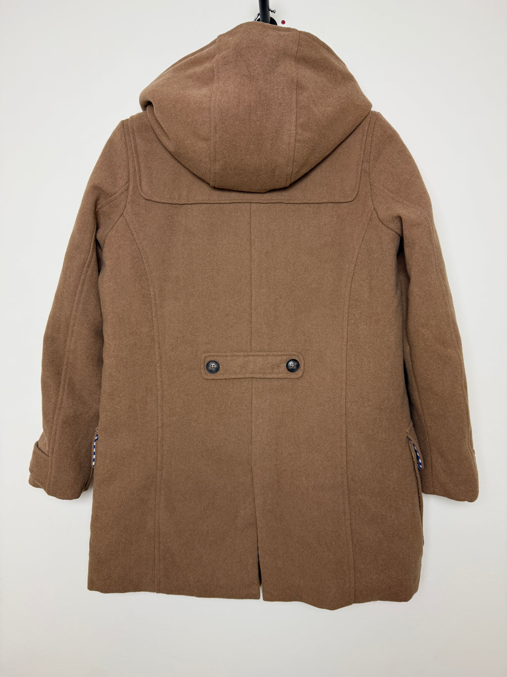 Boden Camel Brown Wool Blend Duffle Coat with Nautical Lining 10Reg