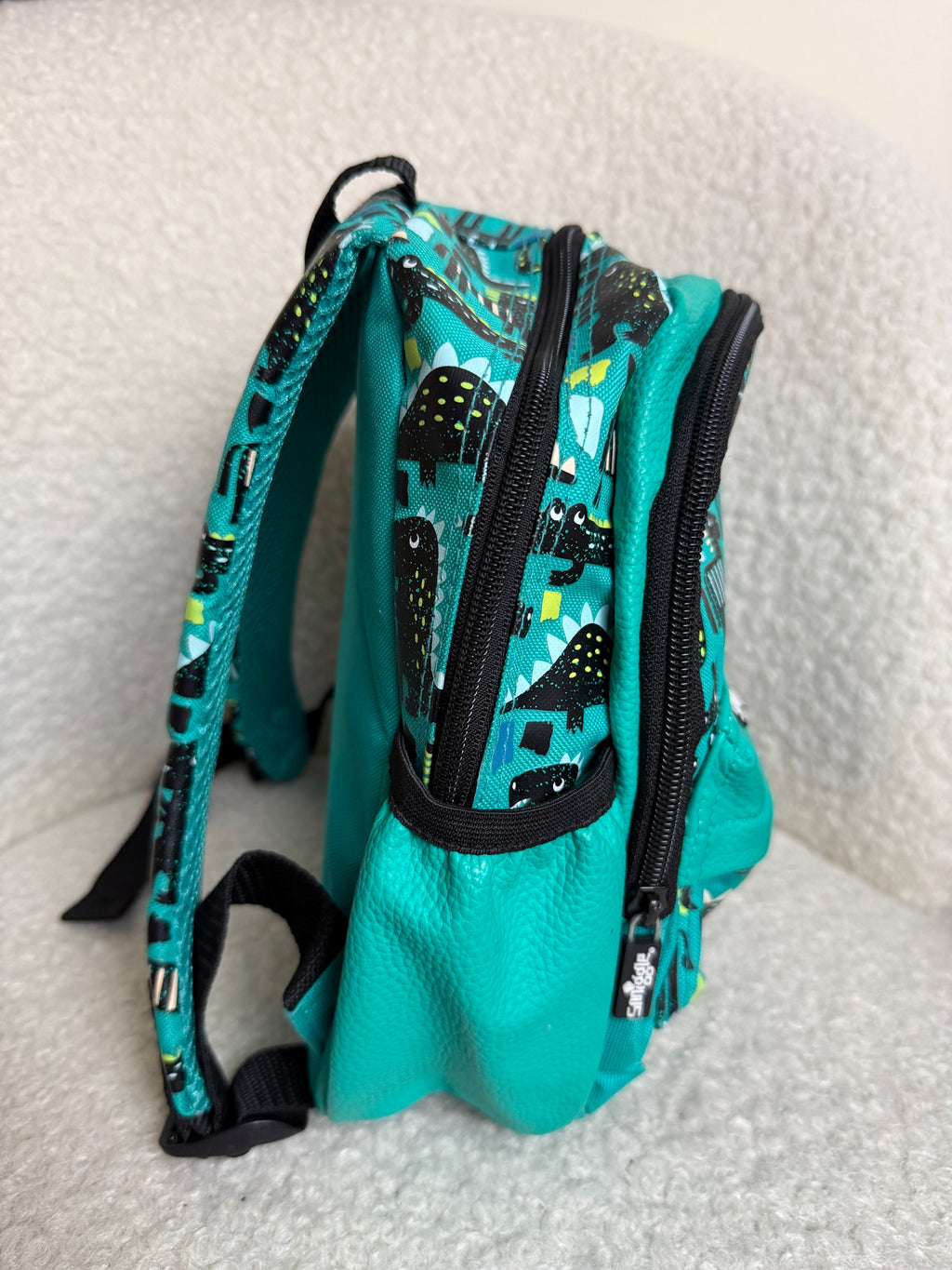 Smiggle Teeny Tiny Backpack Teal Dinosaur Animal Print Kids BNWOT