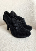 Ruby Shoo Octavia Velvet Ankle Boots Black Button Detail High Heel UK7 EU40