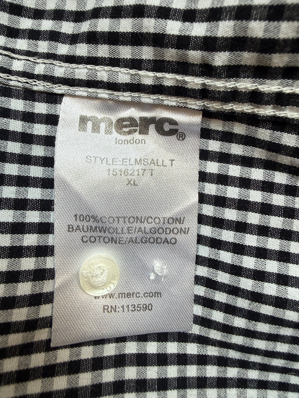 Merc London Black & White Gingham Shirt XL – Pre-Loved