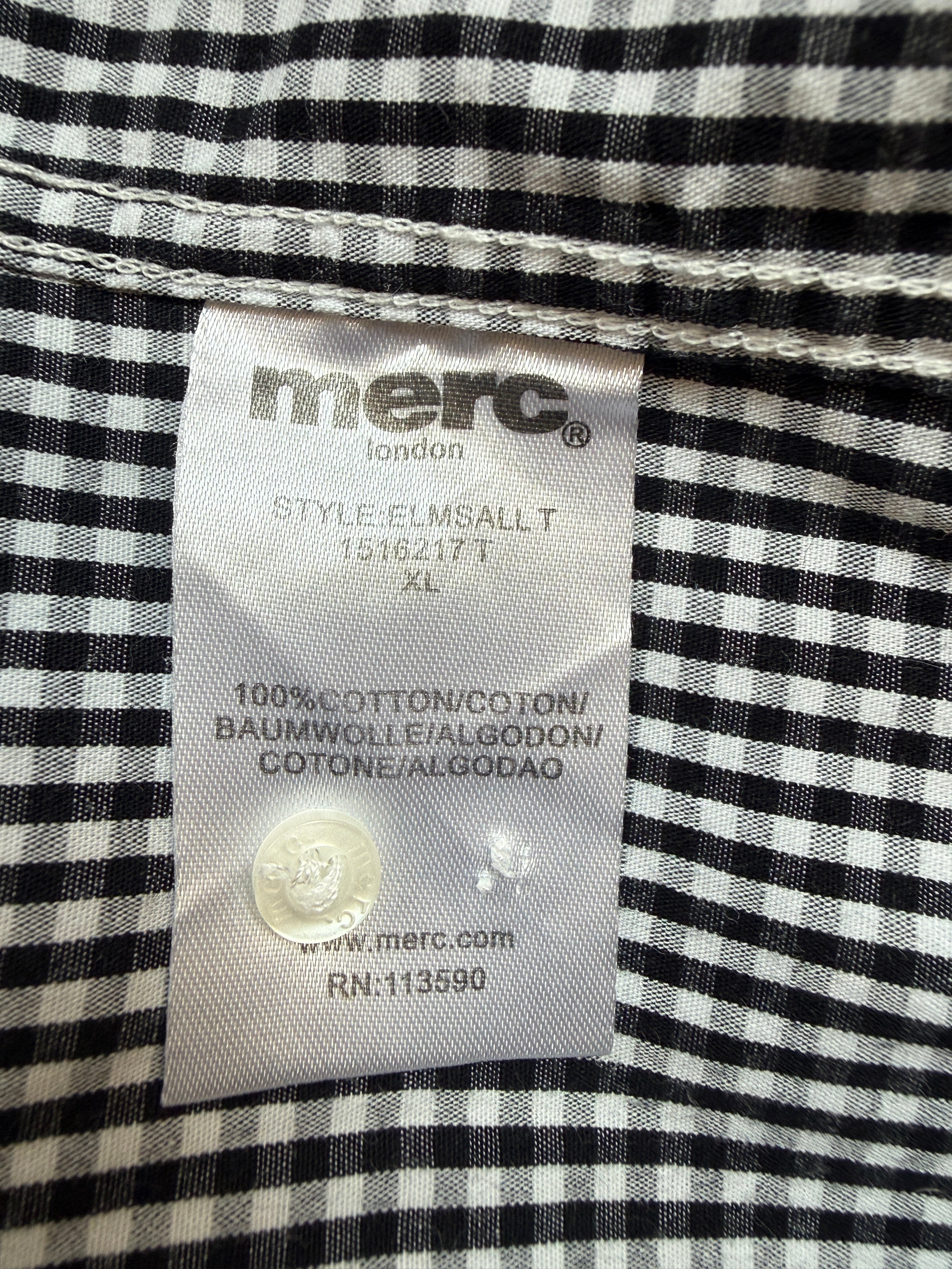 Merc London Black & White Gingham Shirt XL – Pre-Loved