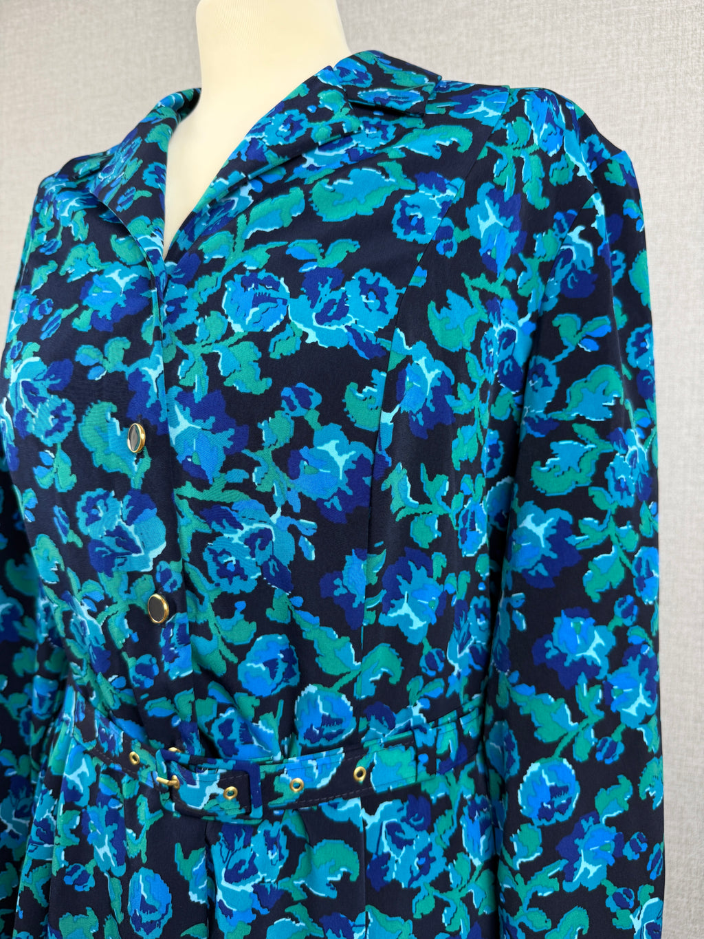 Looking Good Floral Shirt Dress UK16 - Vintage (Unworn)