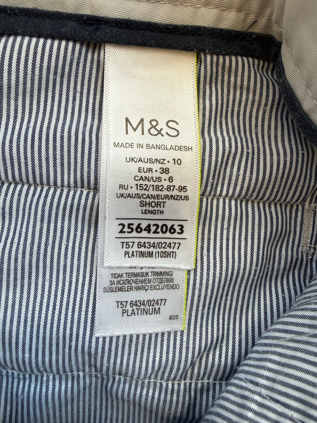 M&S Collection Light Grey Cropped Tailored Trousers UK 10 Short