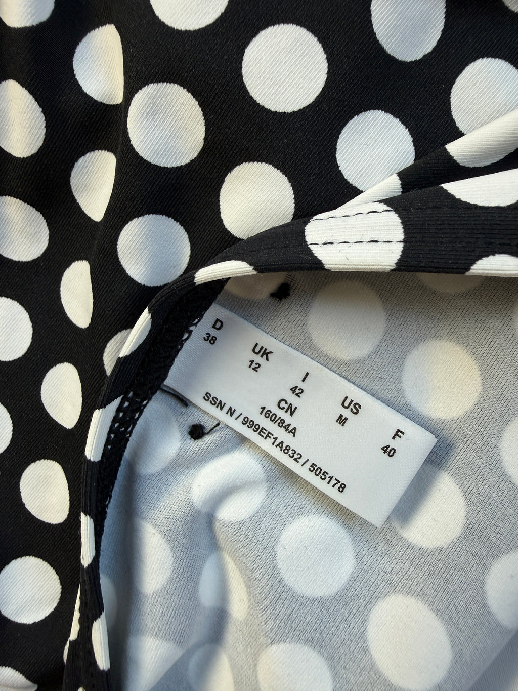 Esprit Black White Polka Dot Halterneck Bikini Set UK 12 34B